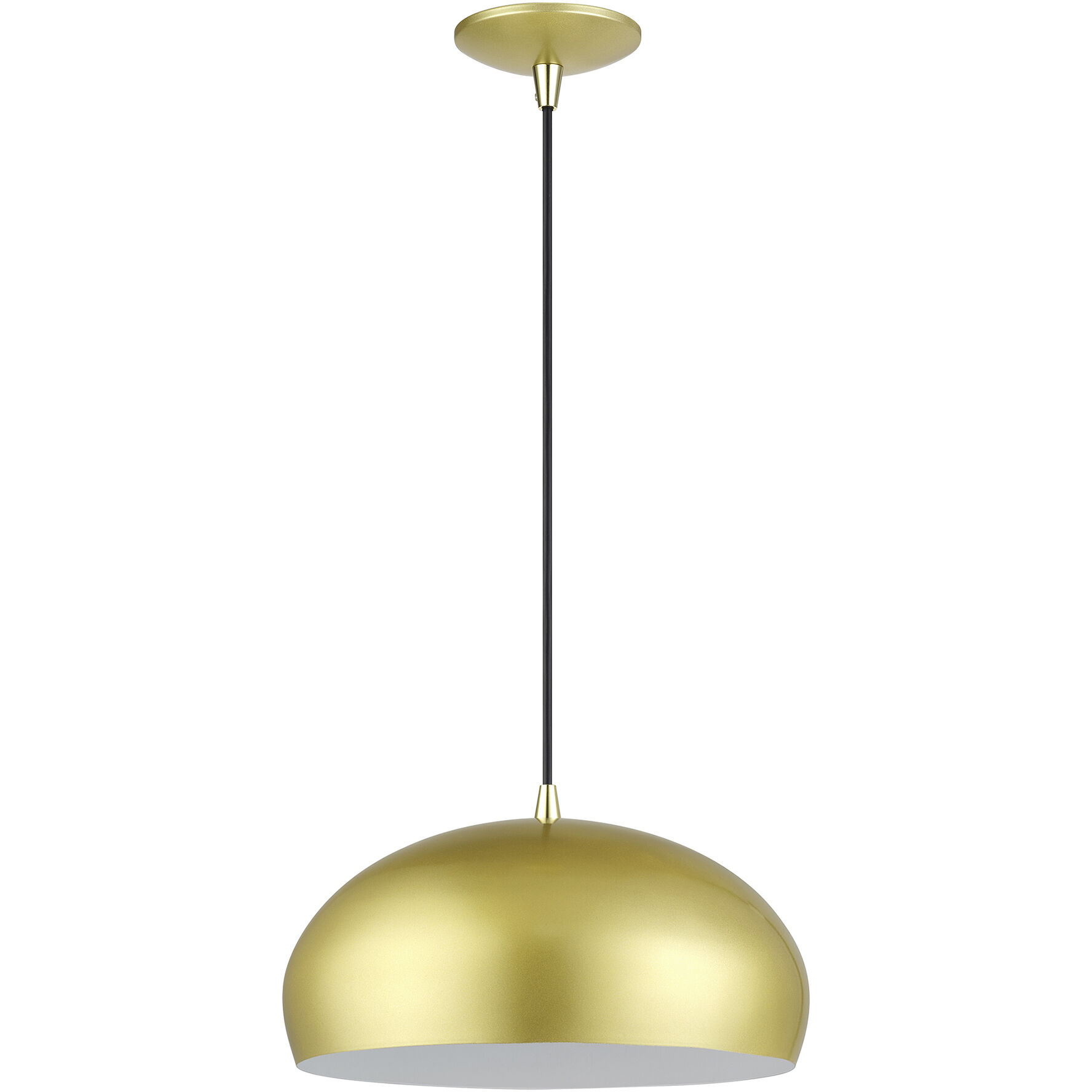 Domma 1 Light 14 inch Soft Gold with Polished Brass Accents Pendant Ceiling Light