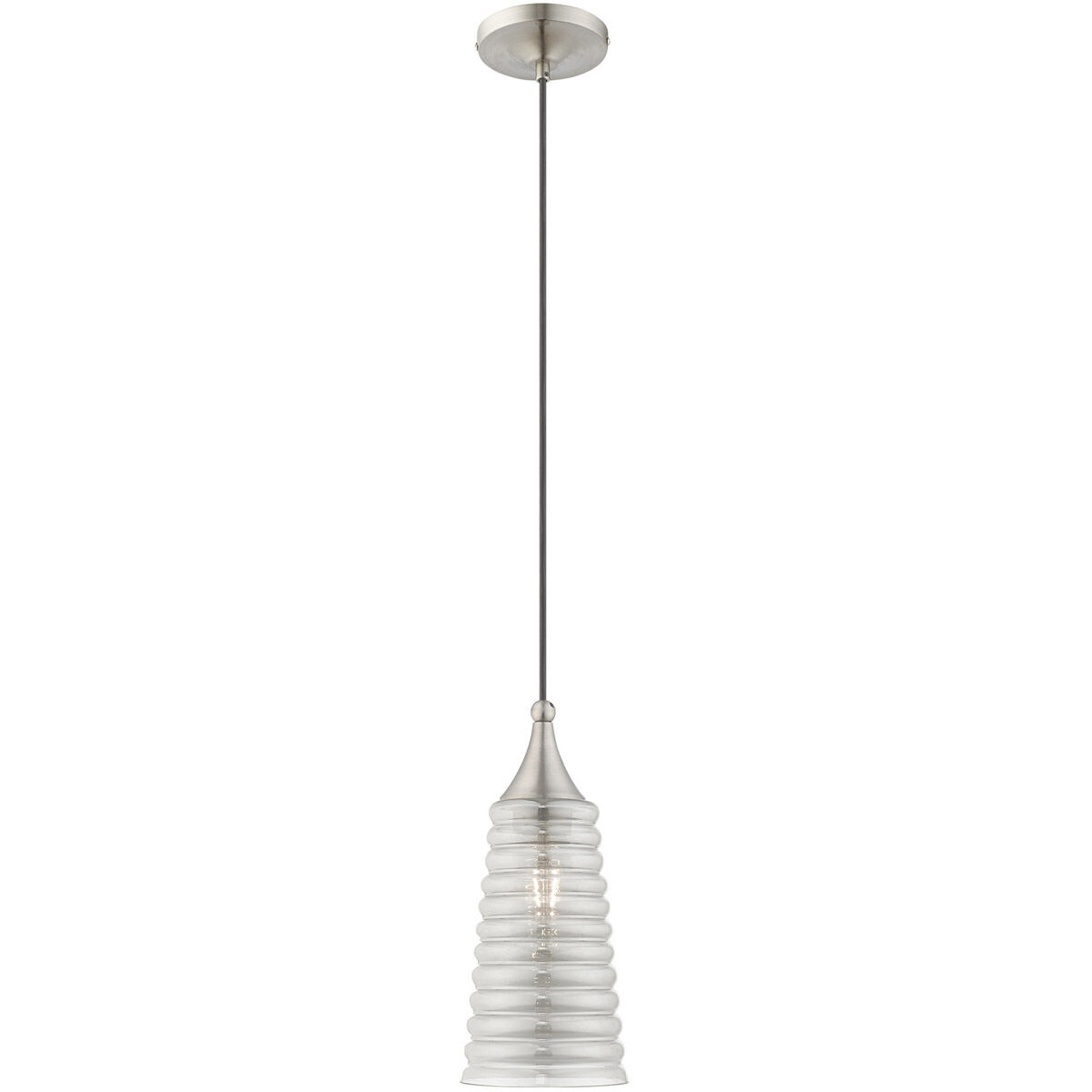 Art Glass 1 Light 6 inch Brushed Nickel Mini Pendant Ceiling Light
