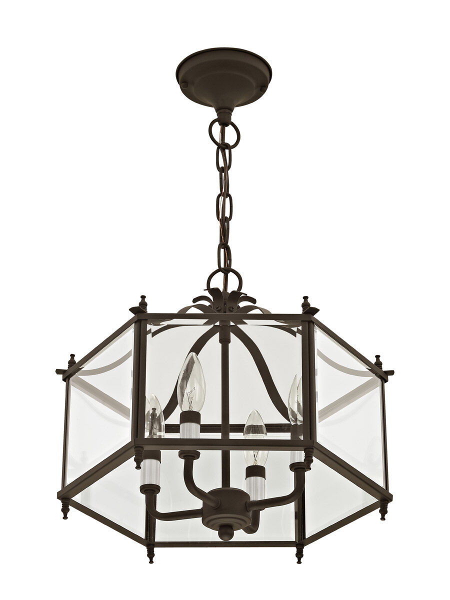 Livingston 4 Light 16 inch Bronze Convertible Pendant/Ceiling Mount Ceiling Light