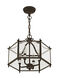 Livingston 4 Light 16 inch Bronze Convertible Pendant/Ceiling Mount Ceiling Light