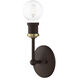 Lansdale 1 Light 5 inch Bronze with Antique Brass Accents Vanity Sconce Wall Light