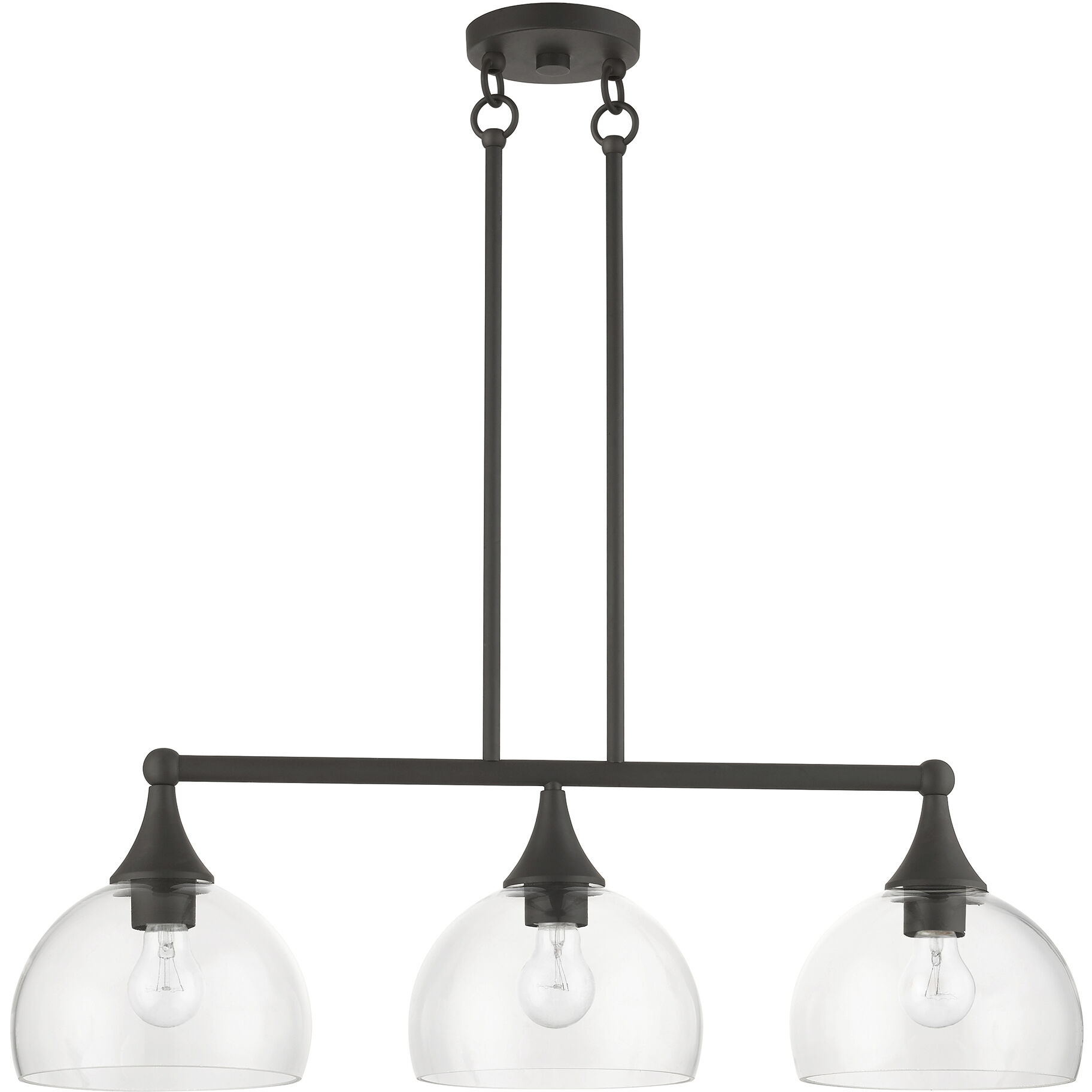 Glendon 3 Light 30 inch Bronze Linear Chandelier Ceiling Light