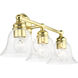 Moreland 3 Light 24 inch Polished Brass Vanity Sconce Wall Light