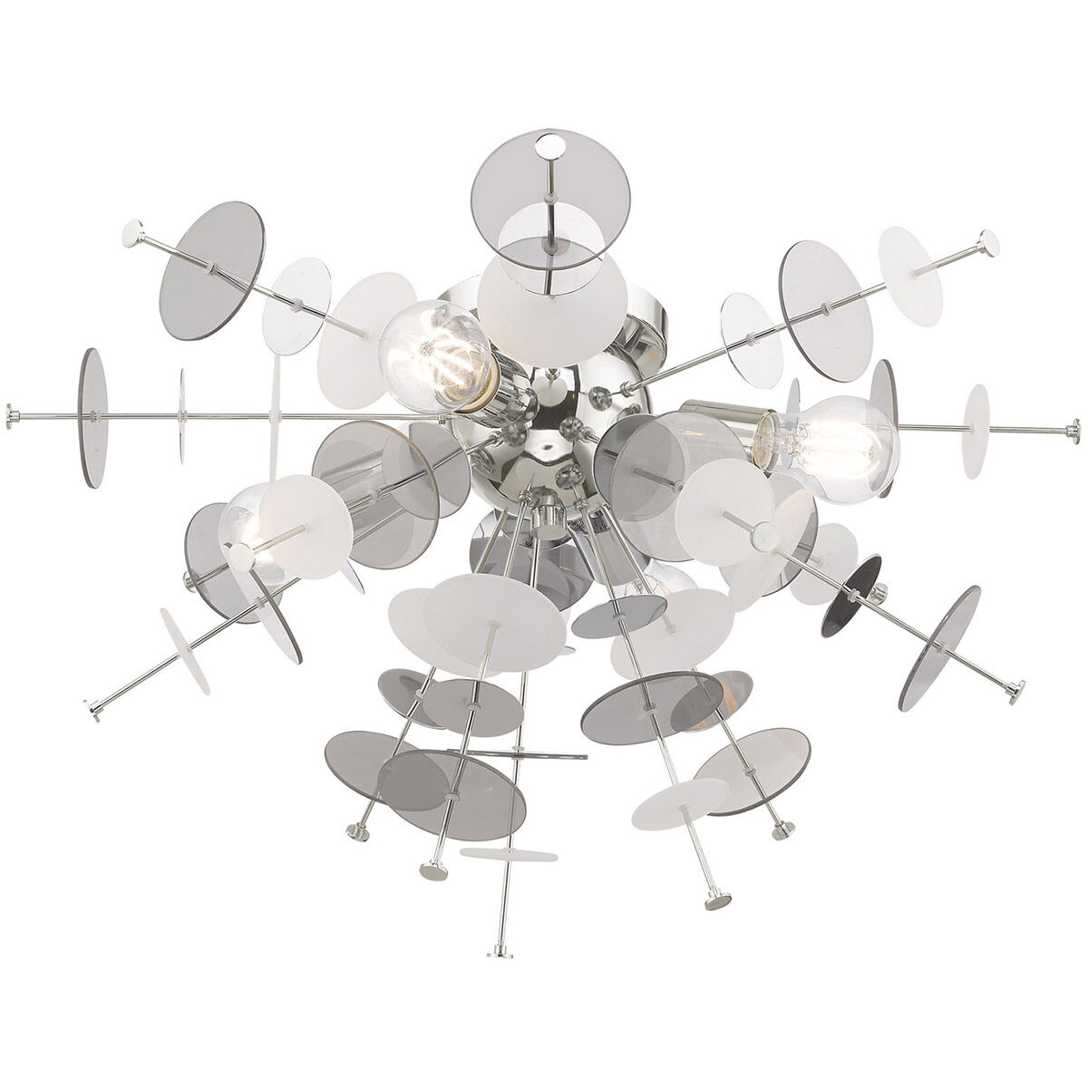 Circulo 4 Light 24 inch Polished Chrome Flush Mount Ceiling Light