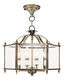 Livingston 4 Light 16 inch Antique Brass Convertible Pendant/Ceiling Mount Ceiling Light