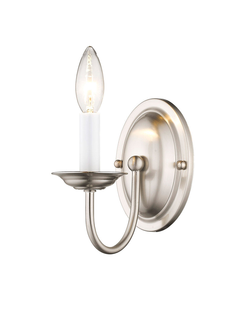 Home Basics 1 Light 4 inch Brushed Nickel Wall Sconce Wall Light