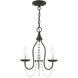 Alessia 3 Light 13 inch Black Mini Chandelier Ceiling Light
