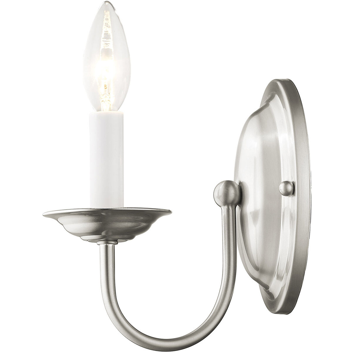 Home Basics 1 Light 4 inch Brushed Nickel Wall Sconce Wall Light