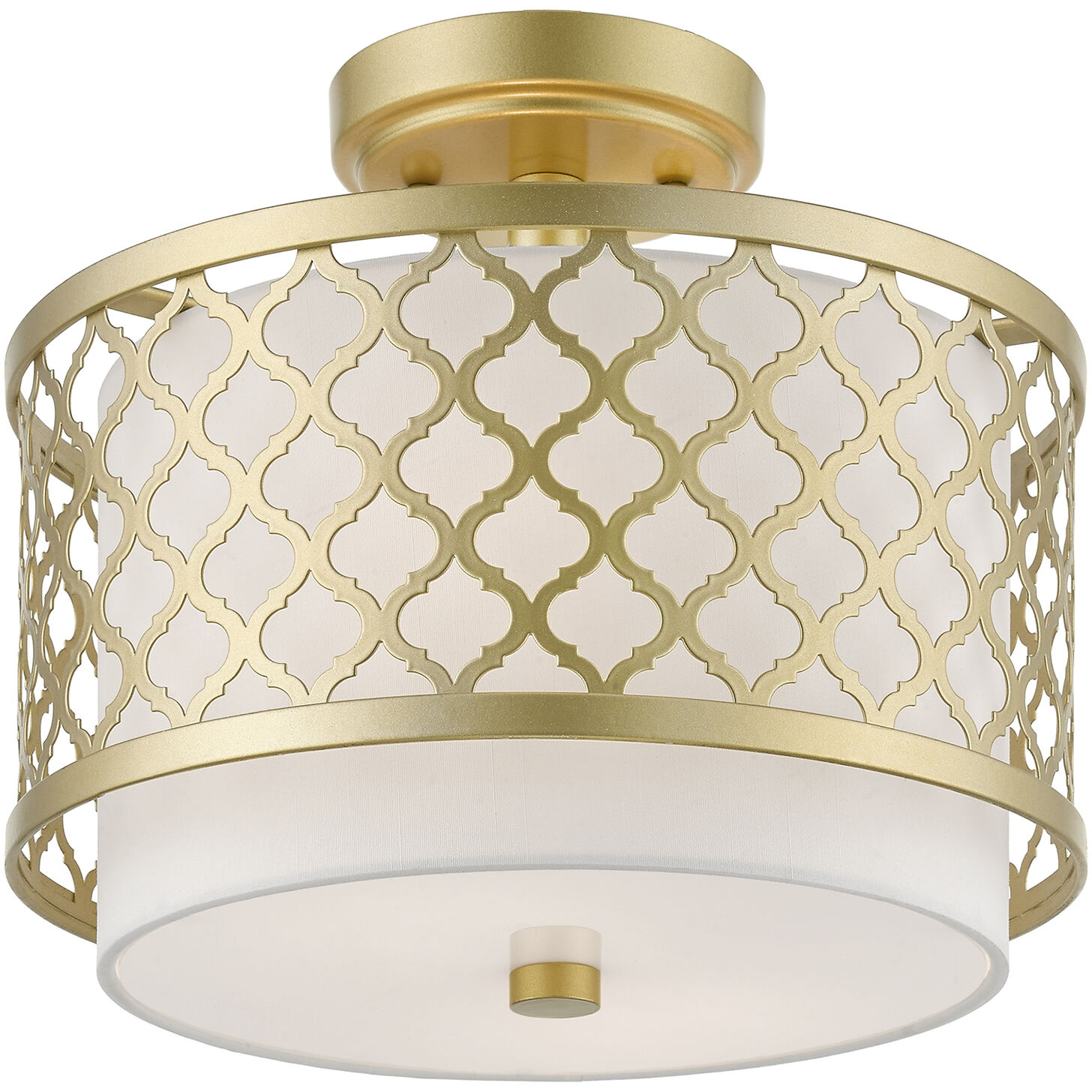 Arabesque 2 Light 12 inch Soft Gold Small Semi-Flush Ceiling Light, Small