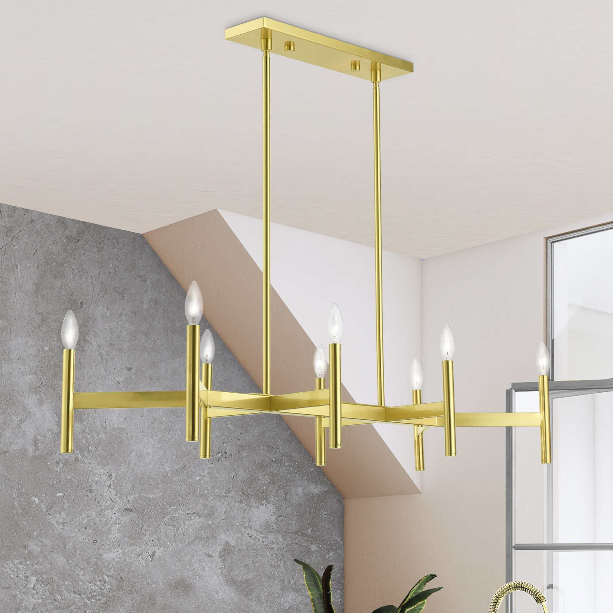 Livex Lighting 51178-12 Copenhagen 8 Light 40 inch Satin Brass