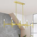 Copenhagen 8 Light 40 inch Satin Brass Linear Chandelier Ceiling Light