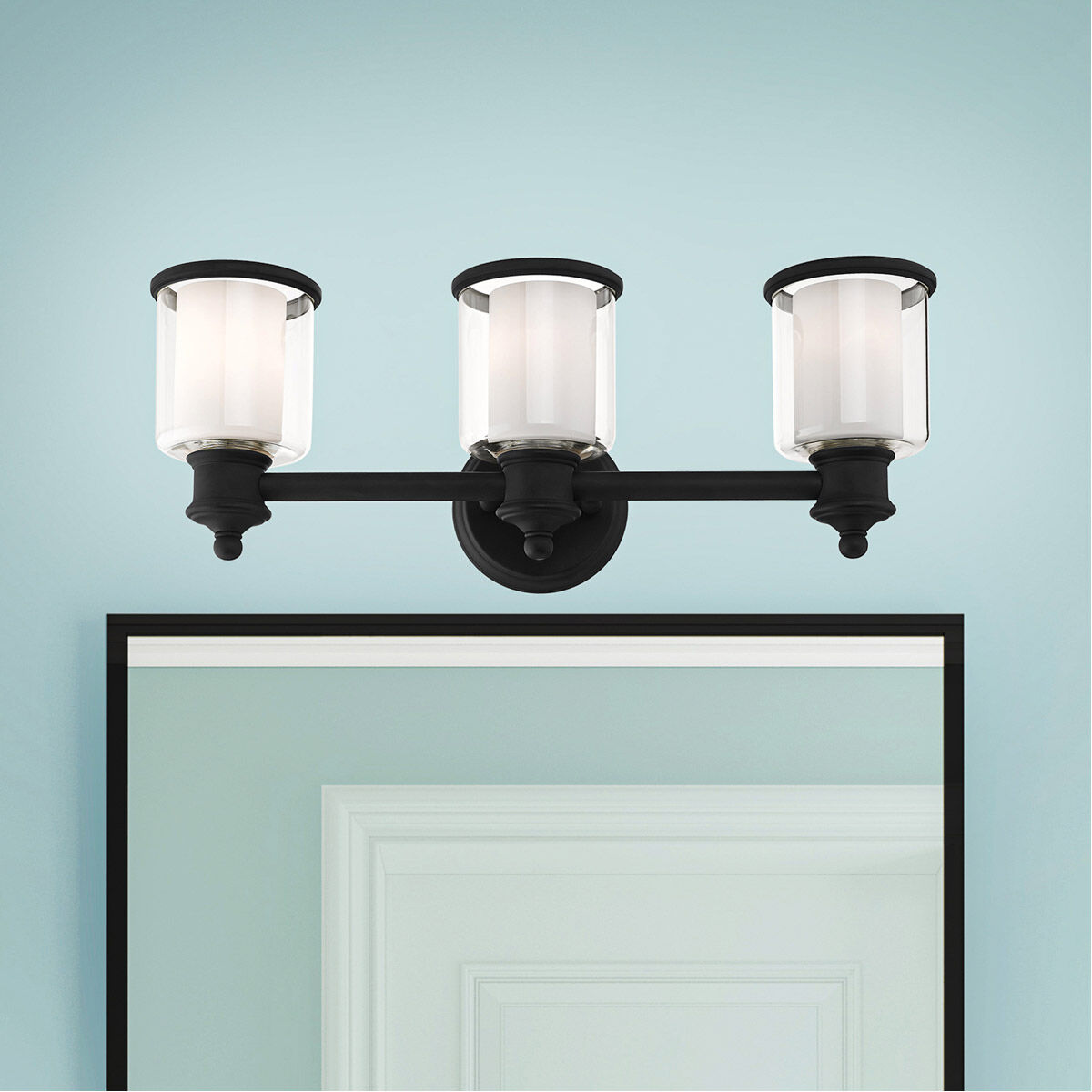 Middlebush 3 Light 24 inch Black Vanity Sconce Wall Light