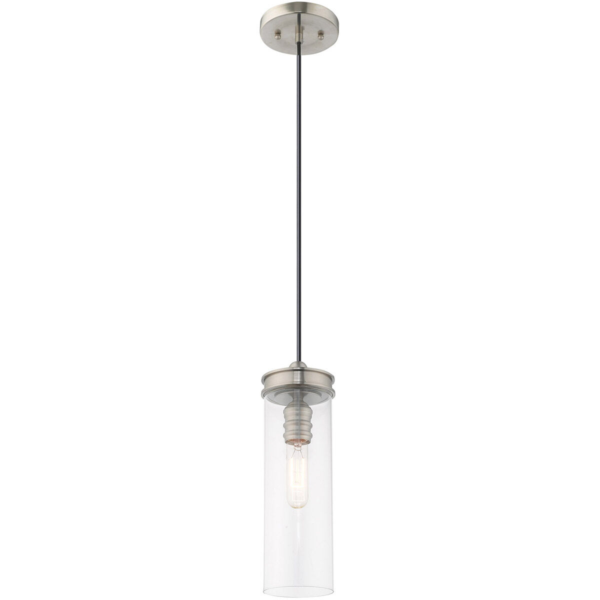 Art Glass 1 Light 5 inch Brushed Nickel Mini Pendant Ceiling Light