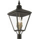Adams 4 Light 31.5 inch Bronze with Antique Brass Finish Cluster Outdoor Extra Large Post Top Lantern