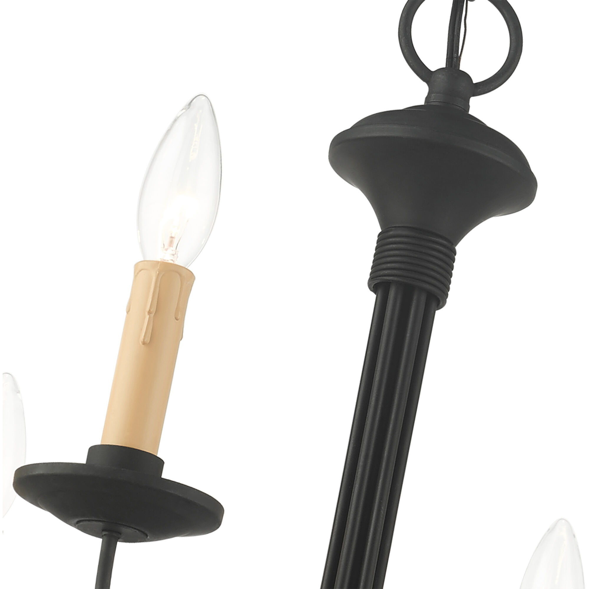 Heritage 6 Light 23 inch Black Chandelier Ceiling Light