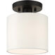 Meridian 1 Light 7 inch Black Semi Flush Ceiling Light