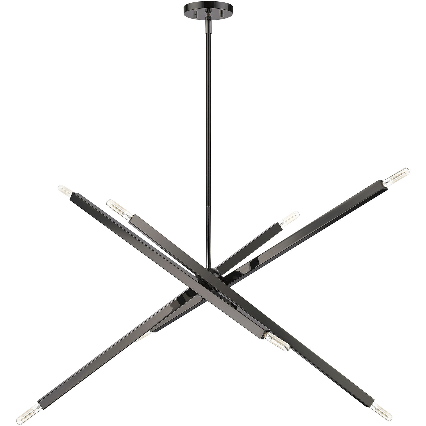 Monaco 8 Light 35 inch Black Chrome Linear Chandelier Ceiling Light, Large