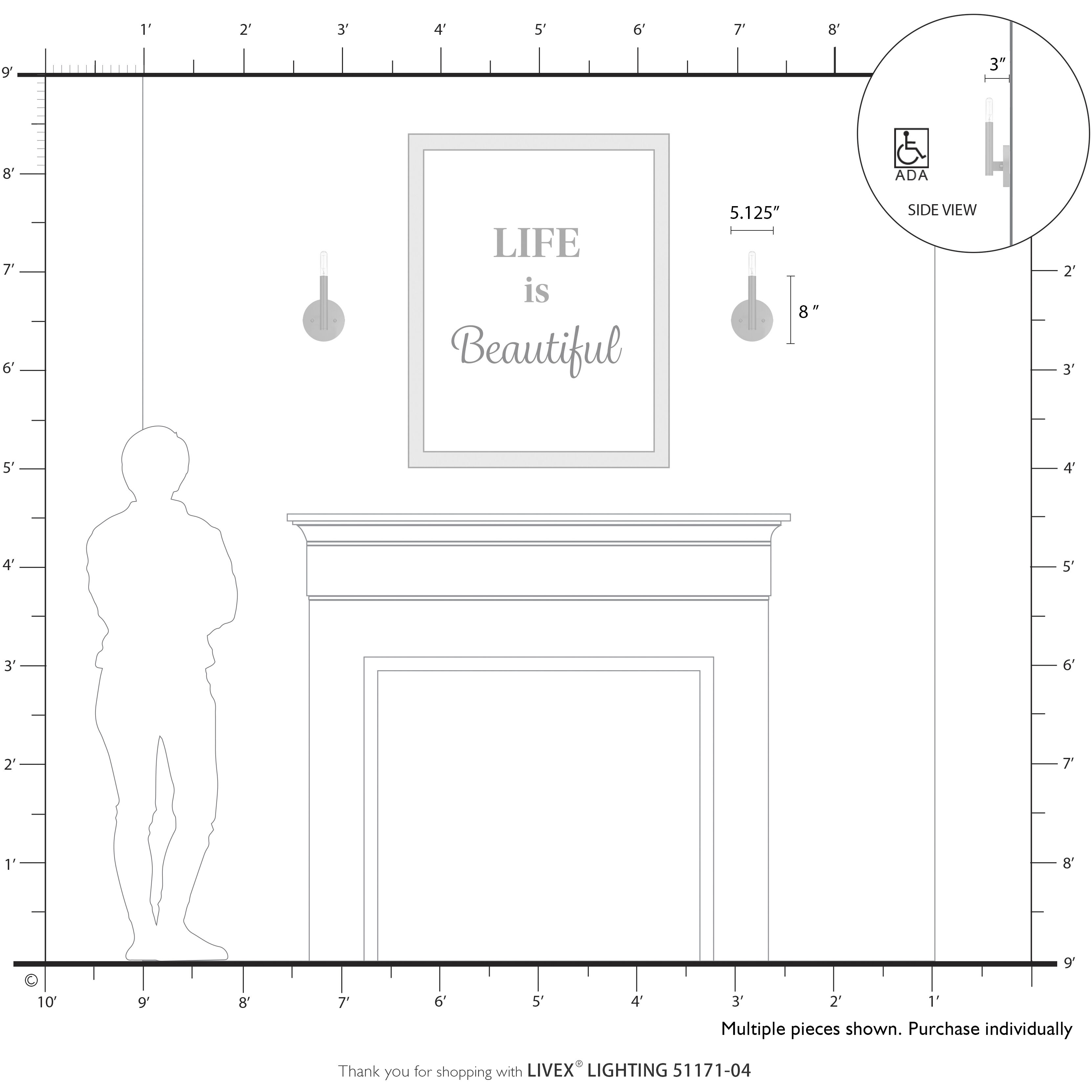 Copenhagen 1 Light 5.13 inch Black ADA Wall Sconce Wall Light, Single