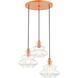 Everett 3 Light 20 inch Shiny Orange Pendant Chandelier Ceiling Light