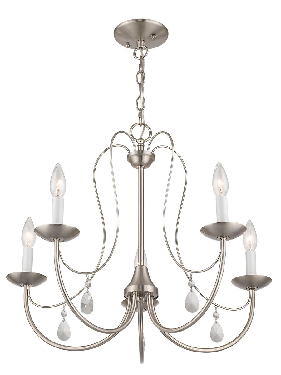 Mirabella 5 Light 24 inch Brushed Nickel Chandelier Ceiling Light