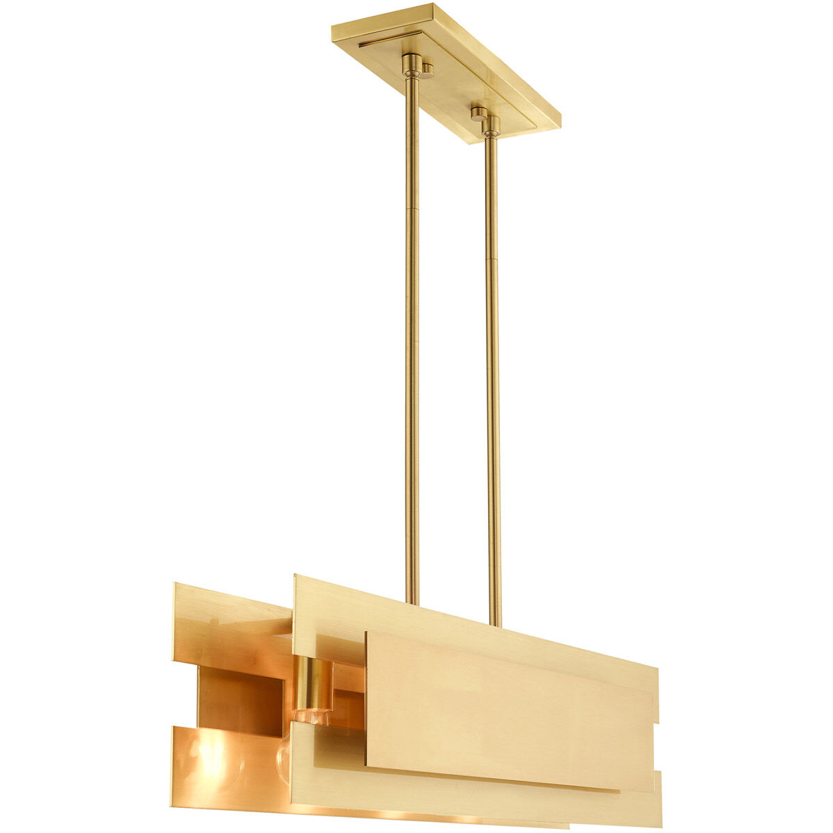 Varick 4 Light 36 inch Satin Brass Linear Chandelier Ceiling Light