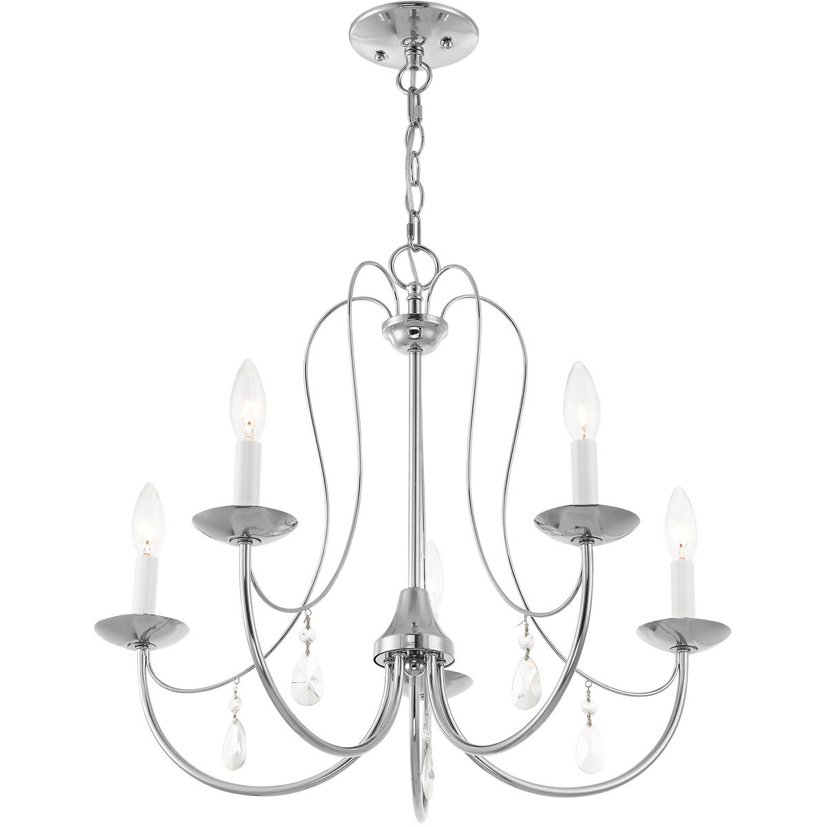Mirabella 5 Light 24 inch Polished Chrome Chandelier Ceiling Light