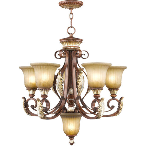 Villa Verona 6 Light 26 inch Verona Bronze with Aged Gold Leaf Accents Chandelier Ceiling Light