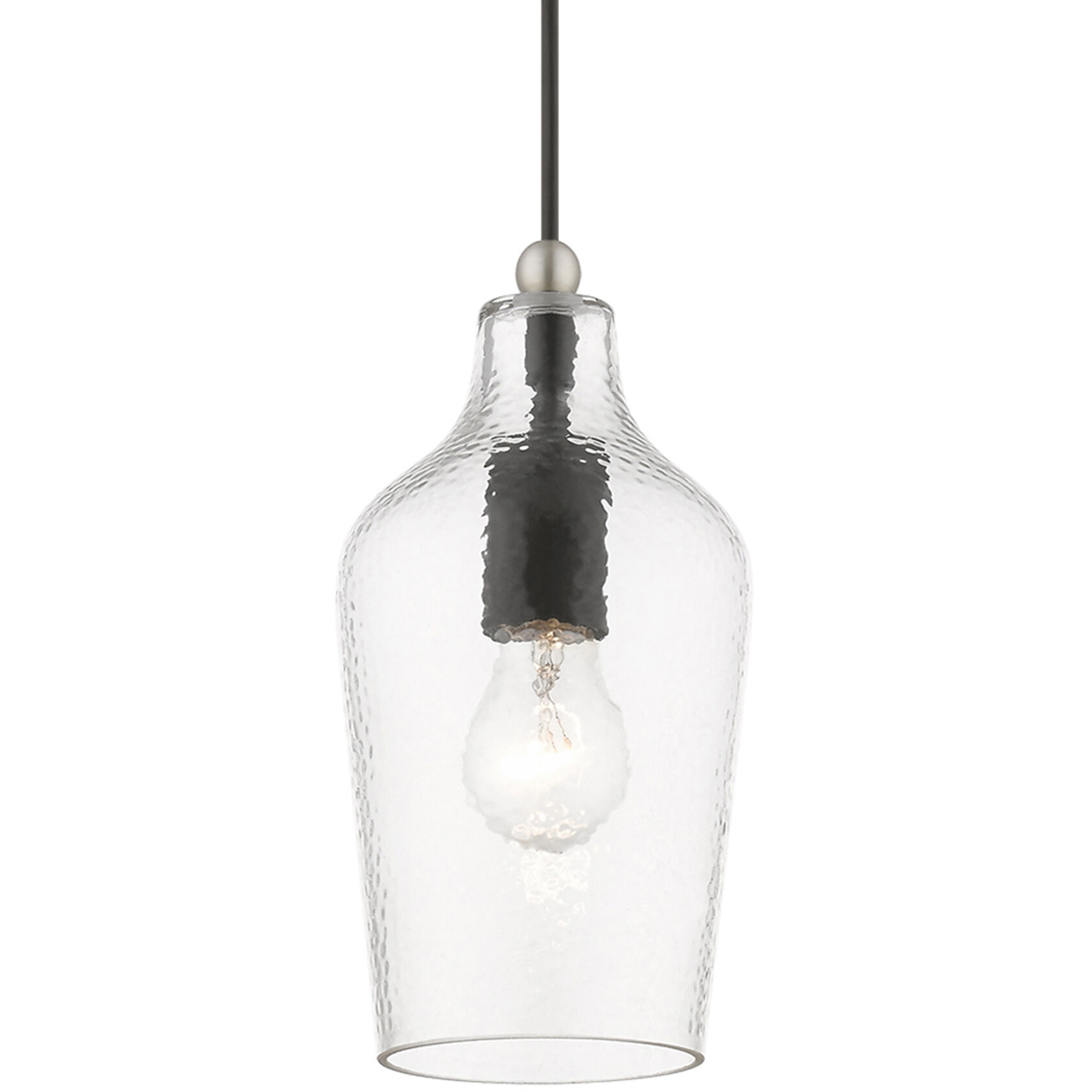 Avery 1 Light 5 inch Black with Brushed Nickel Accent Mini Pendant Ceiling Light