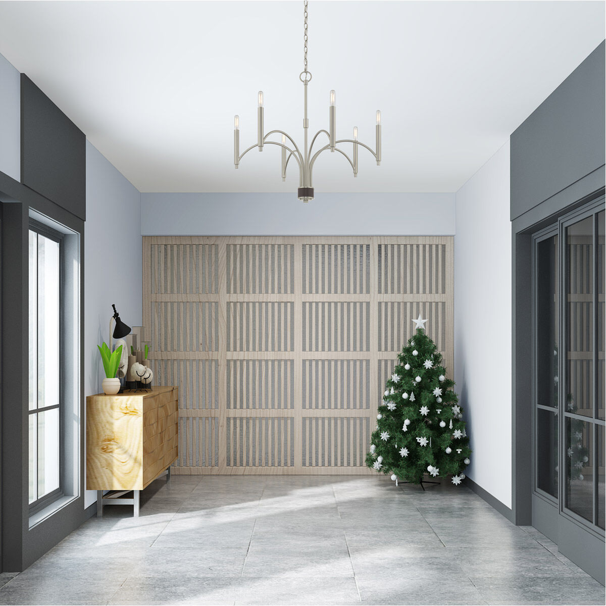 Wisteria 6 Light 26 inch Brushed Nickel Chandelier Ceiling Light