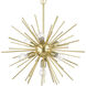 Tribeca 7 Light 25 inch Soft Gold with Polished Brass Accents Pendant Chandelier Ceiling Light