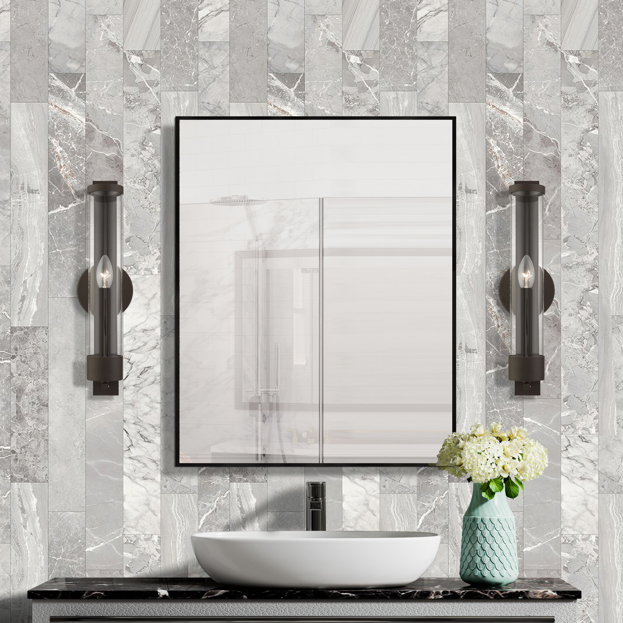 Castleton 1 Light 5 inch Bronze Single Sconce Wall Light, Tall