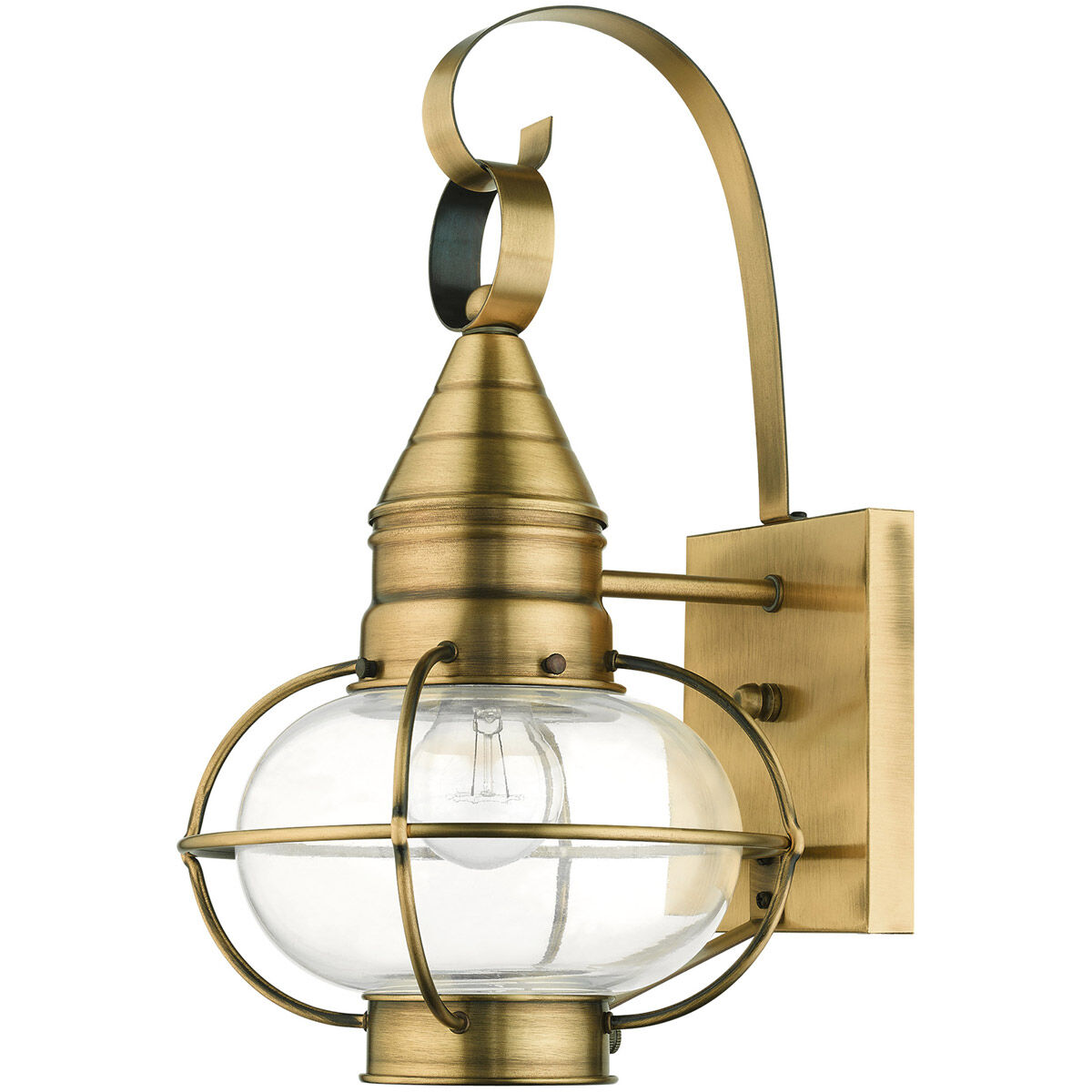 Newburyport 1 Light 14.75 inch Antique Brass Outdoor Wall Lantern