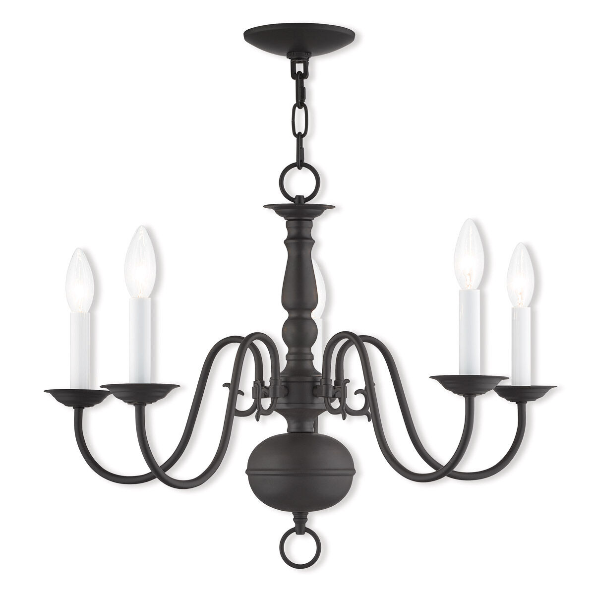 Williamsburgh 5 Light 24 inch Bronze Chandelier Ceiling Light