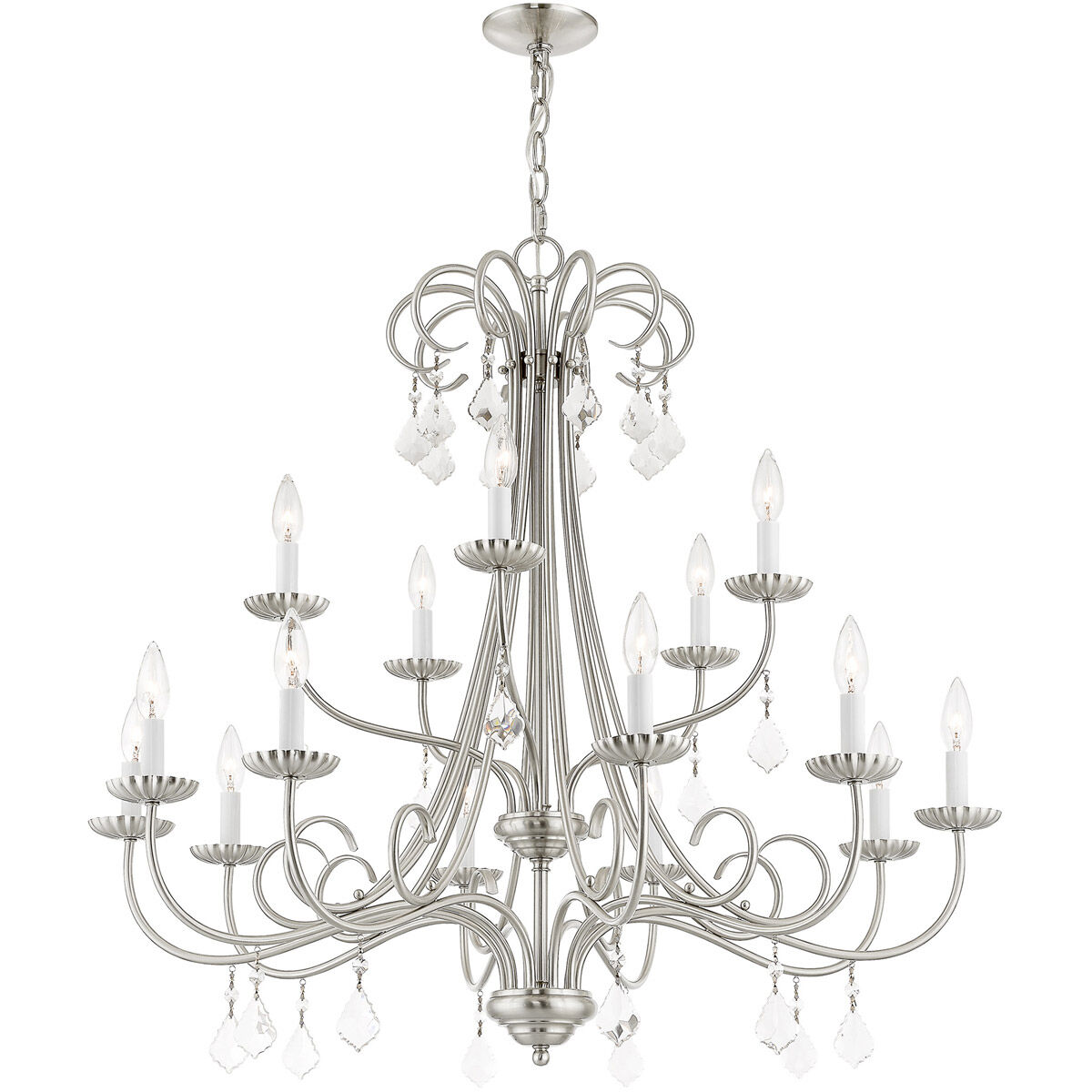 Daphne 15 Light 36 inch Brushed Nickel Foyer Chandelier Ceiling Light