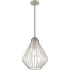 Geometric 1 Light 12 inch Brushed Nickel Mini Pendant Ceiling Light