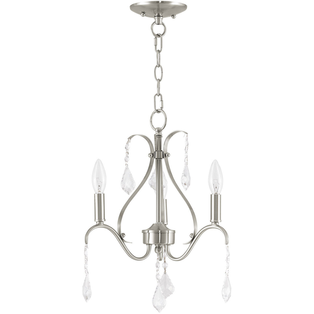 Caterina 3 Light 13 inch Brushed Nickel Mini Chandelier Ceiling Light