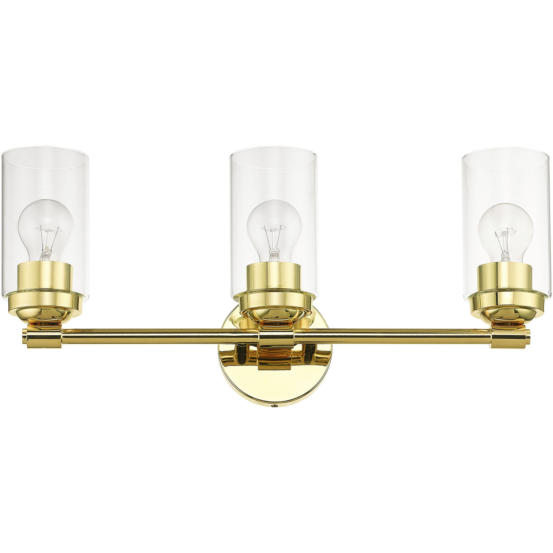 Whittier 3 Light 22 inch Polished Brass Vanity Sconce Wall Light