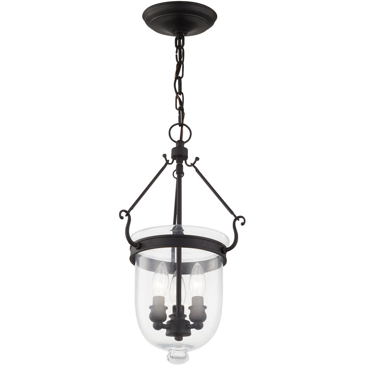Jefferson 3 Light 10 inch Black Chain Lantern