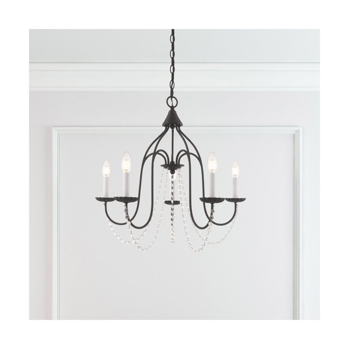 Alessia 5 Light 24 inch Black Chandelier Ceiling Light