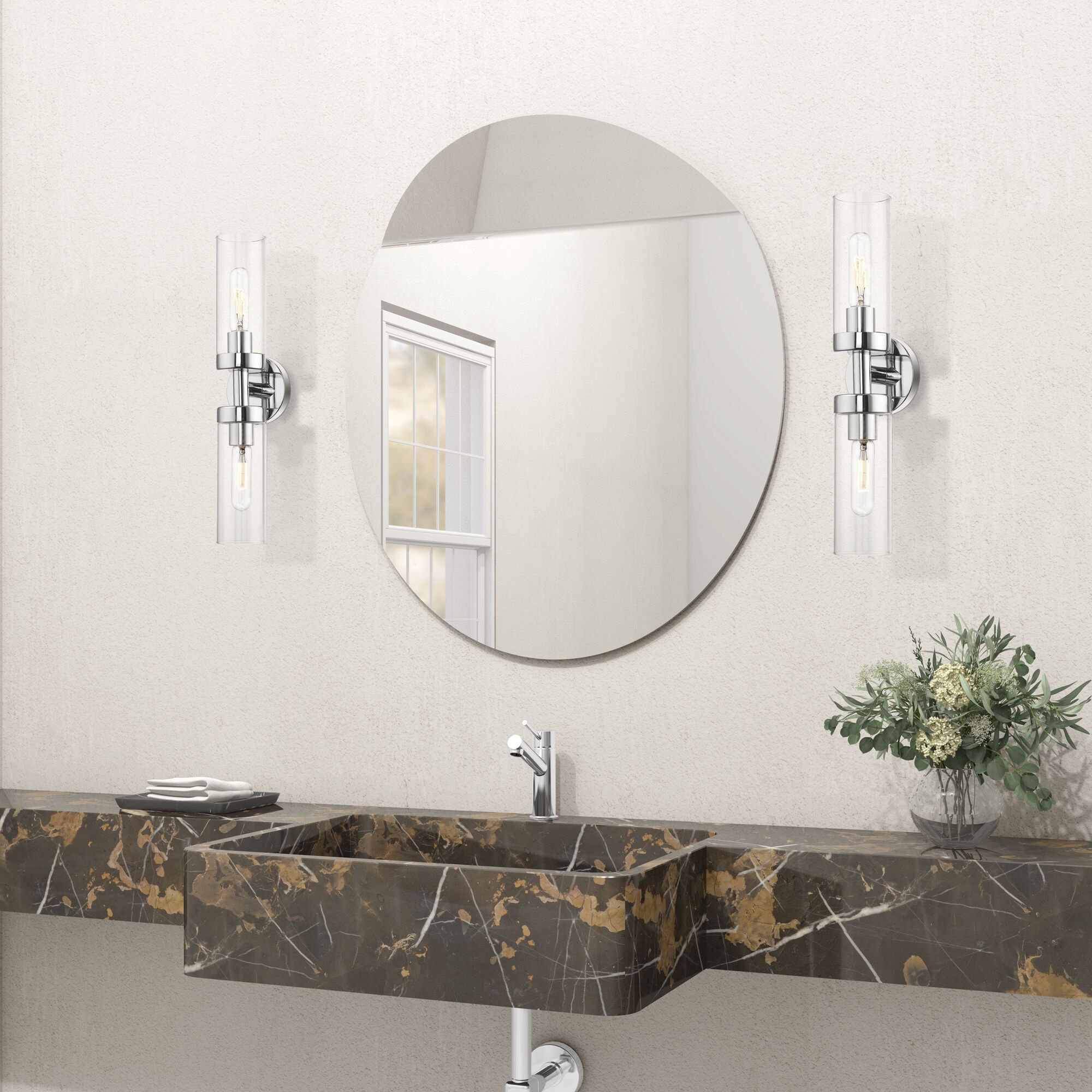 Ludlow 2 Light 4.25 inch Polished Chrome Vanity Sconce Wall Light