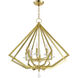 Diamond 8 Light 28 inch Polished Brass Chandelier Ceiling Light