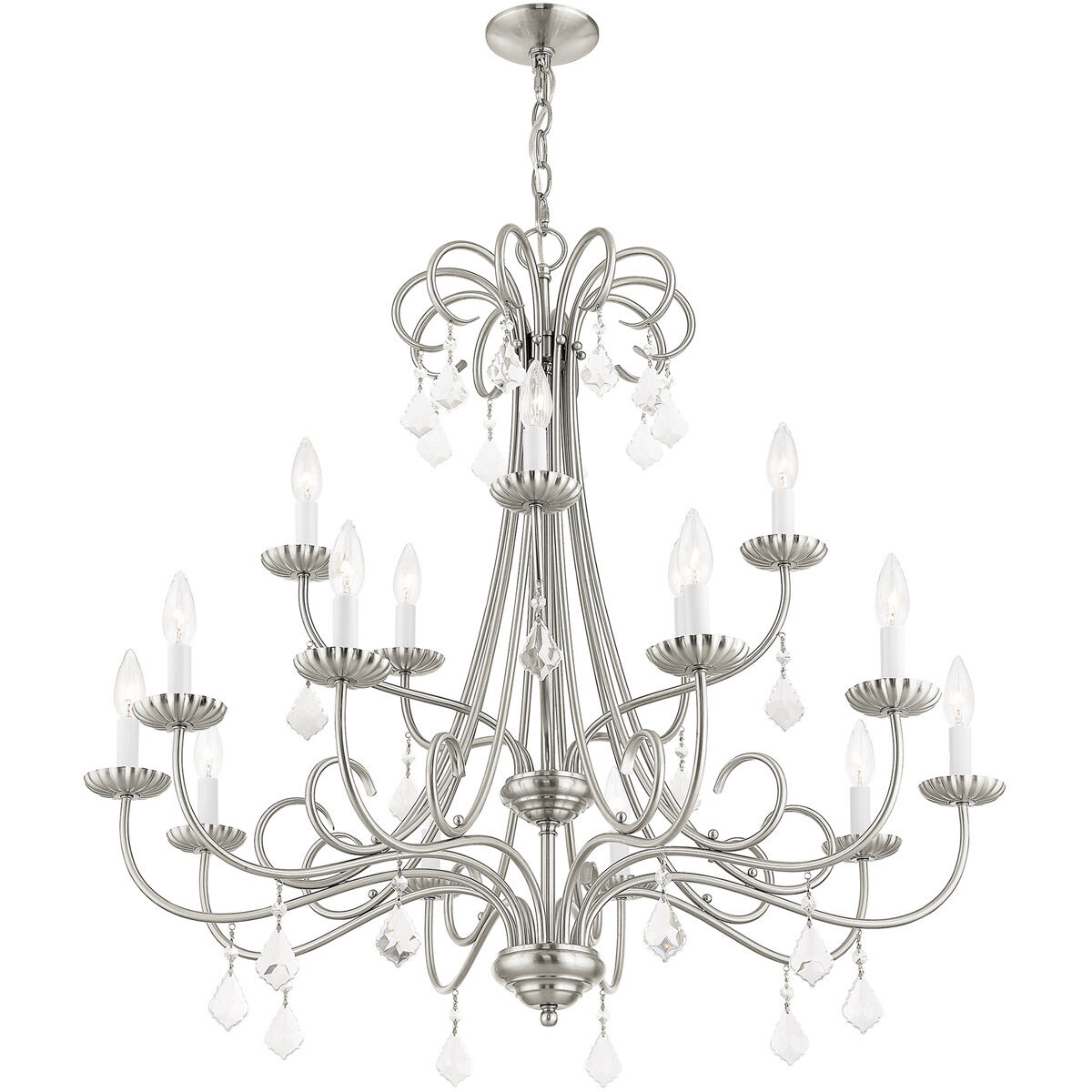 Daphne 15 Light 36 inch Brushed Nickel Foyer Chandelier Ceiling Light
