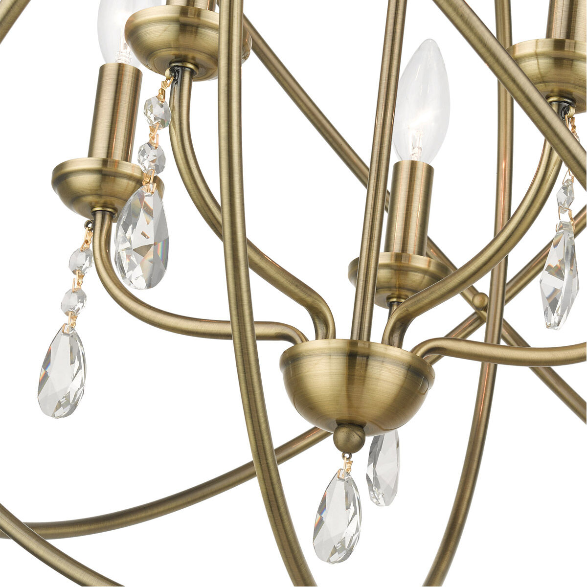 Aria 5 Light 23.5 inch Antique Brass Chandelier Ceiling Light