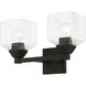 Aragon 2 Light 15 inch Black Vanity Sconce Wall Light