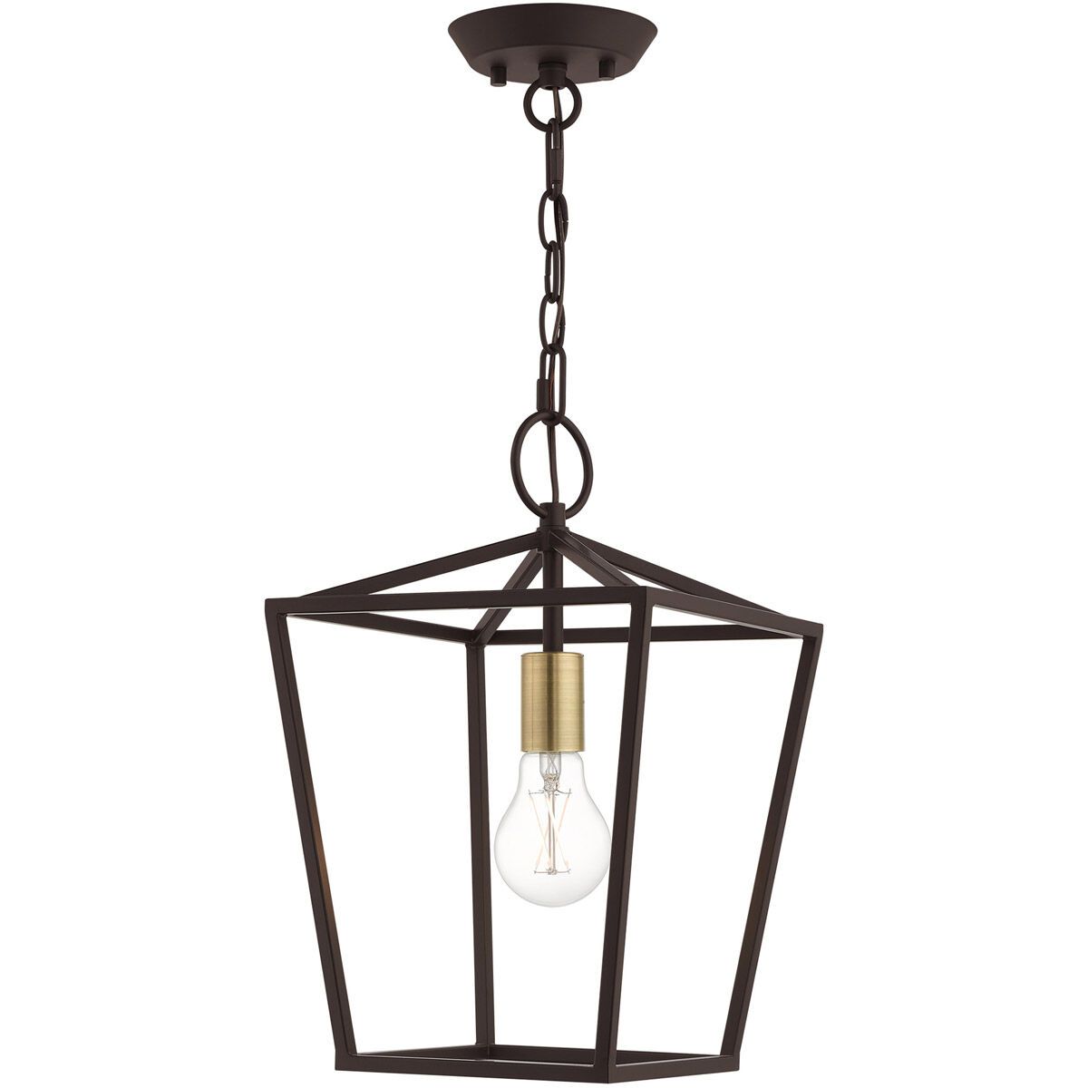 Devone 1 Light 10 inch Bronze Convertible Semi Flush/Lantern Ceiling Light