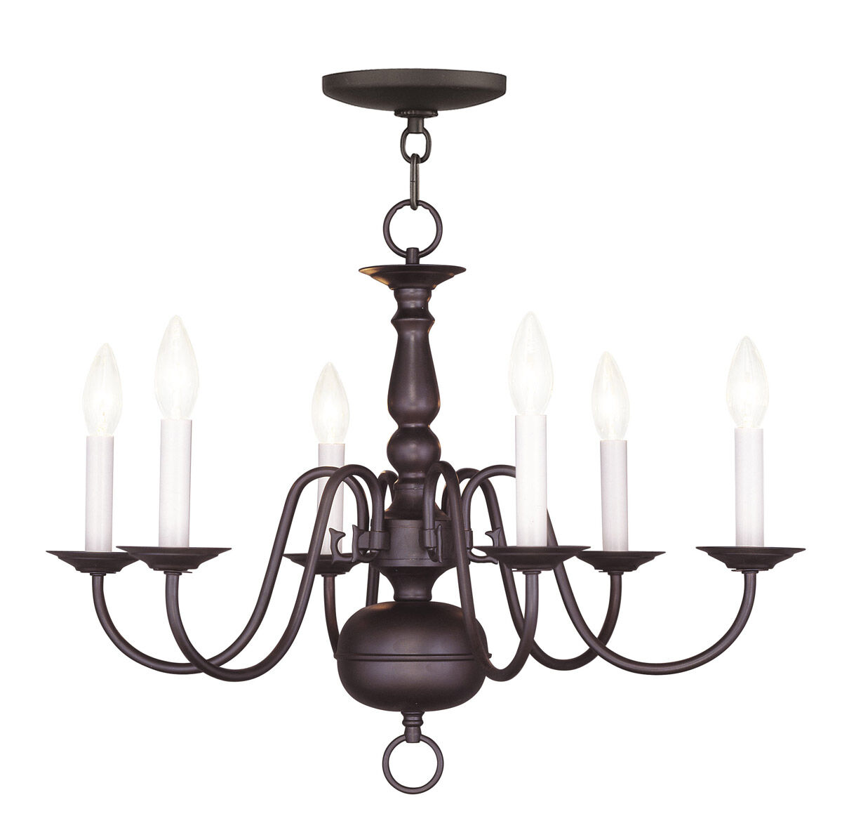 Williamsburgh 6 Light 24 inch Bronze Chandelier Ceiling Light