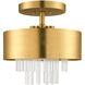 Orenburg 3 Light 13 inch Natural Brass Semi Flush Ceiling Light