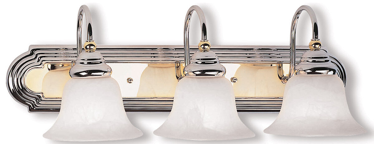 Belmont 3 Light 24 inch Polished Chrome & Polished Brass Bath Vanity Wall Light