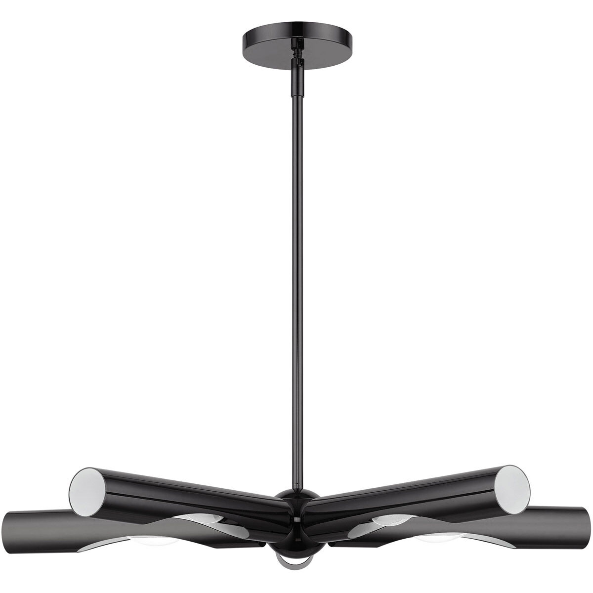 Acra 5 Light 28 inch Black Chrome Chandelier Ceiling Light