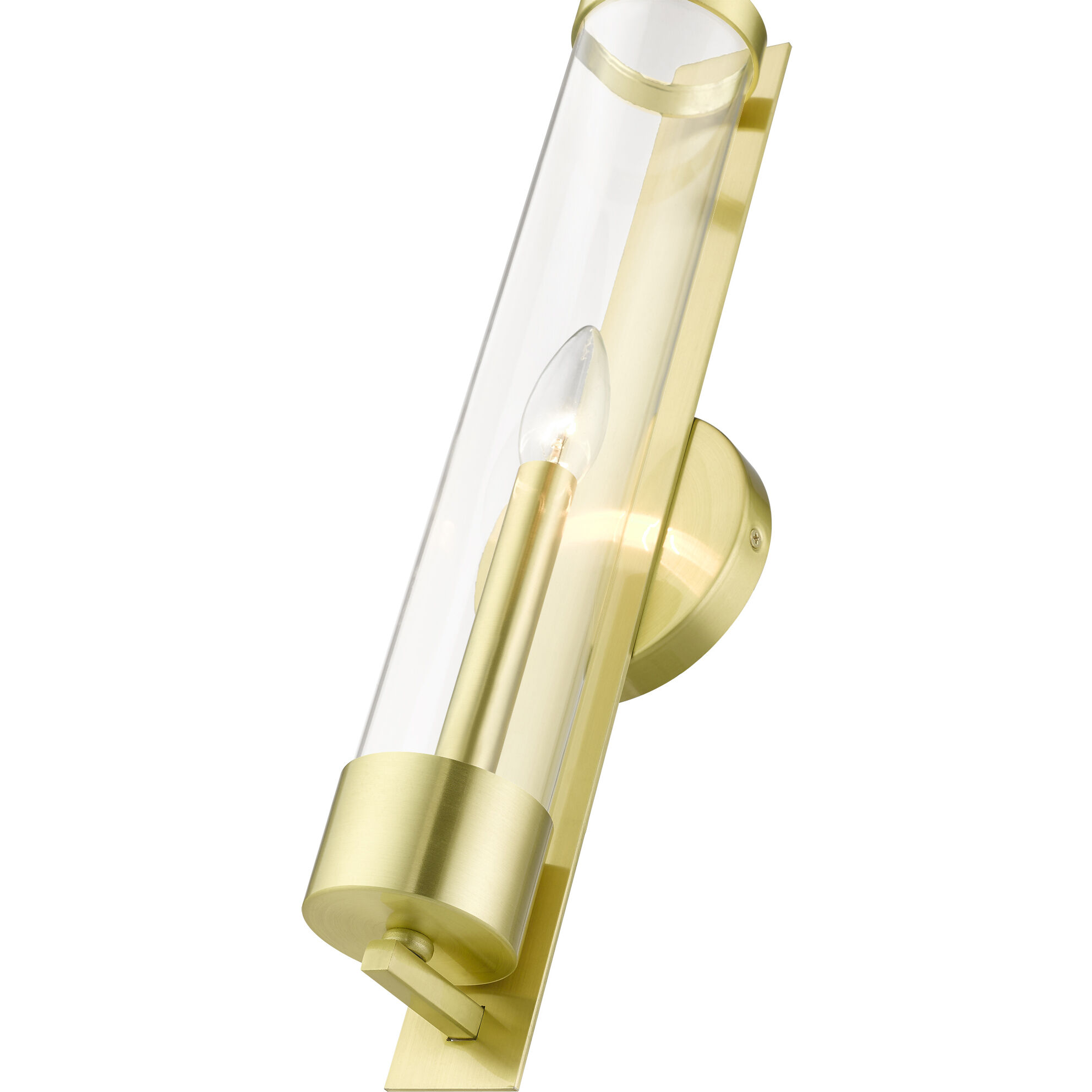 Castleton 1 Light 5 inch Satin Brass Single Sconce Wall Light, Tall